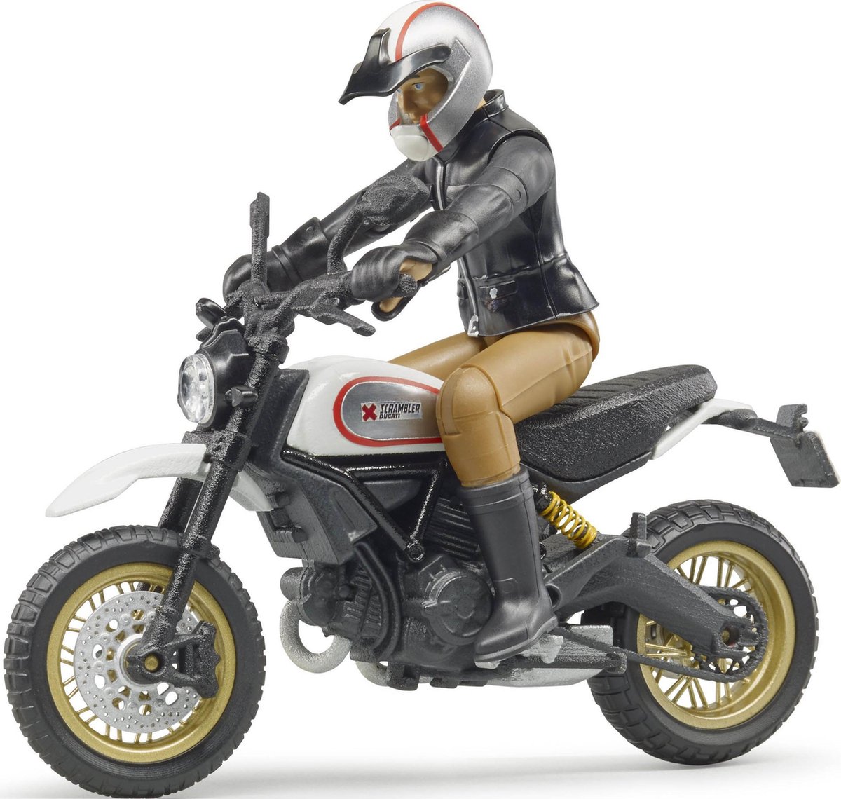 Bruder Ducati Scrambler Desert Sled met bestuurder