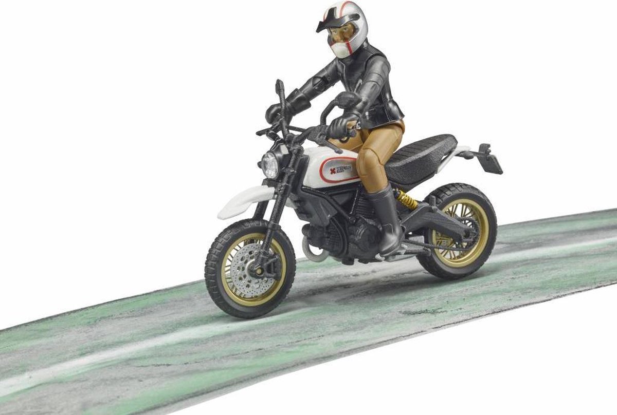 Bruder Ducati Scrambler Desert Sled met bestuurder