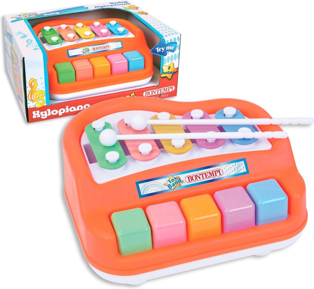 Bontempi Toyband xylopiano 16 cm - Oranje