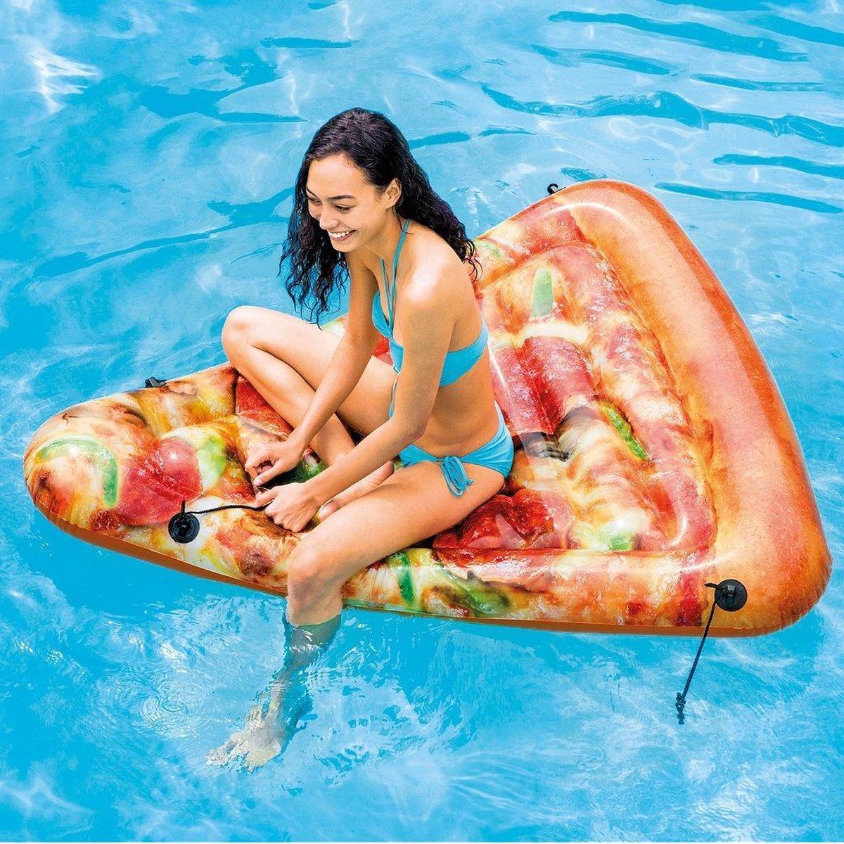 Intex luchtbed pizzapunt 175 x 145 cm bruin - Oranje