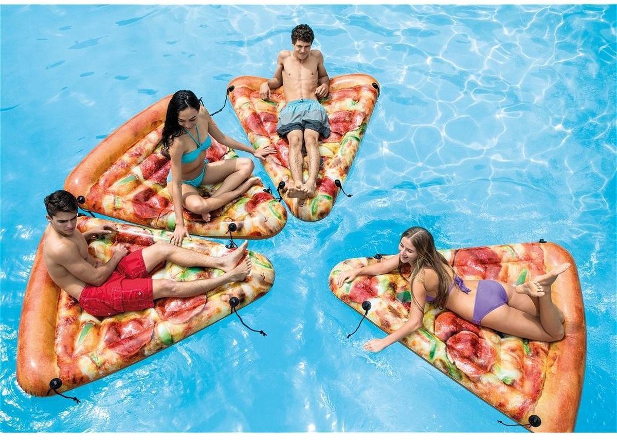 Intex luchtbed pizzapunt 175 x 145 cm bruin - Oranje