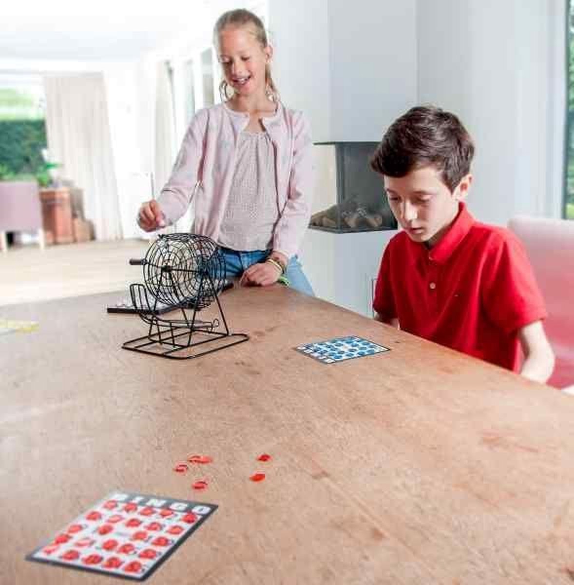 Longfield Games stalen bingomolen set 13,5 cm - Zwart