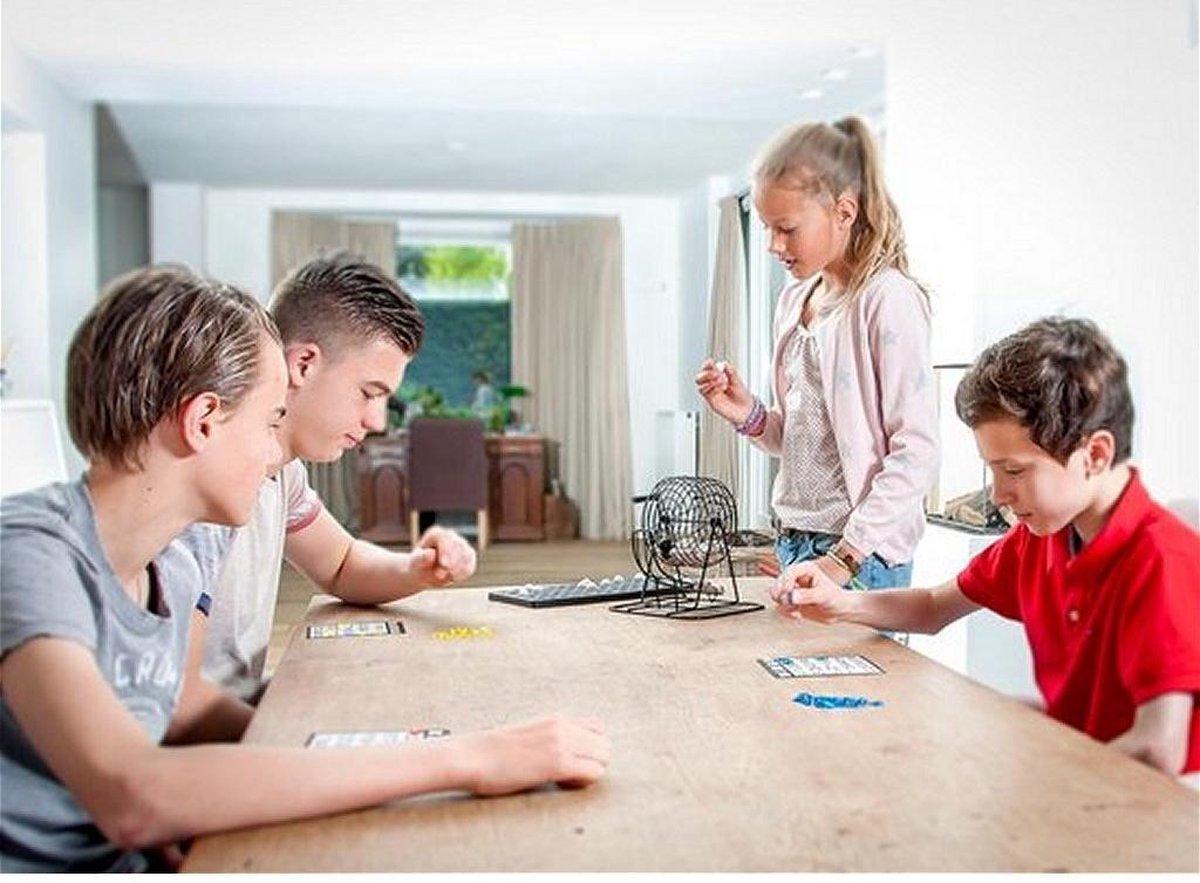 Longfield Games stalen bingomolen set 13,5 cm - Zwart