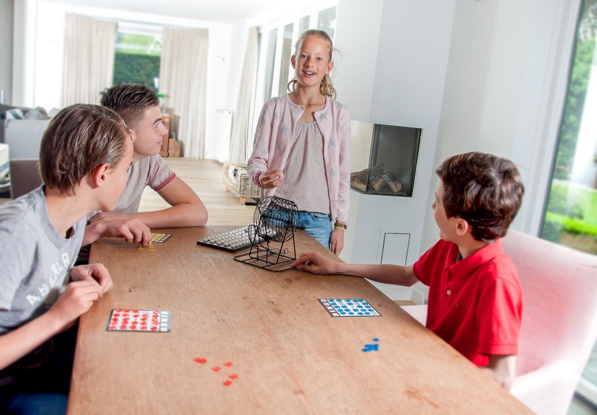 Longfield Games stalen bingomolen set 13,5 cm - Zwart