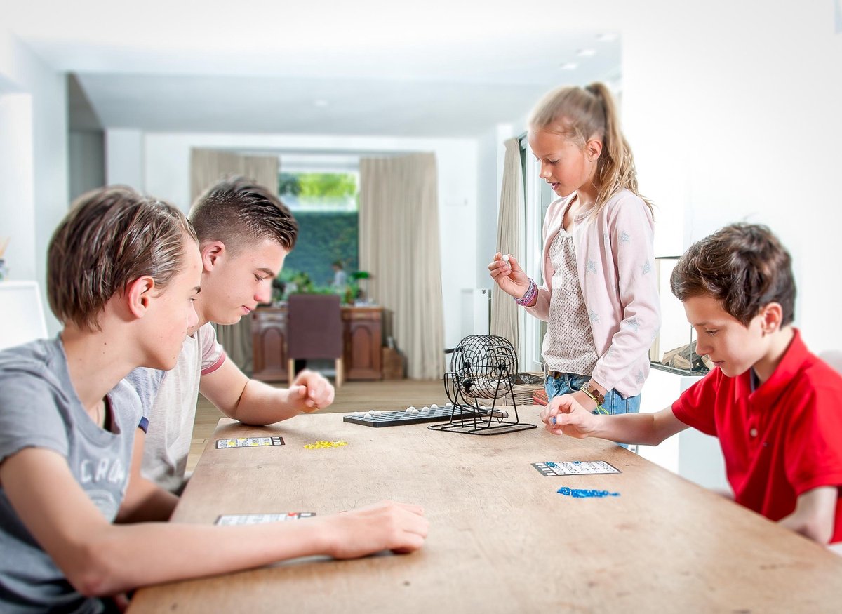 Longfield Games stalen bingomolen set 13,5 cm - Zwart