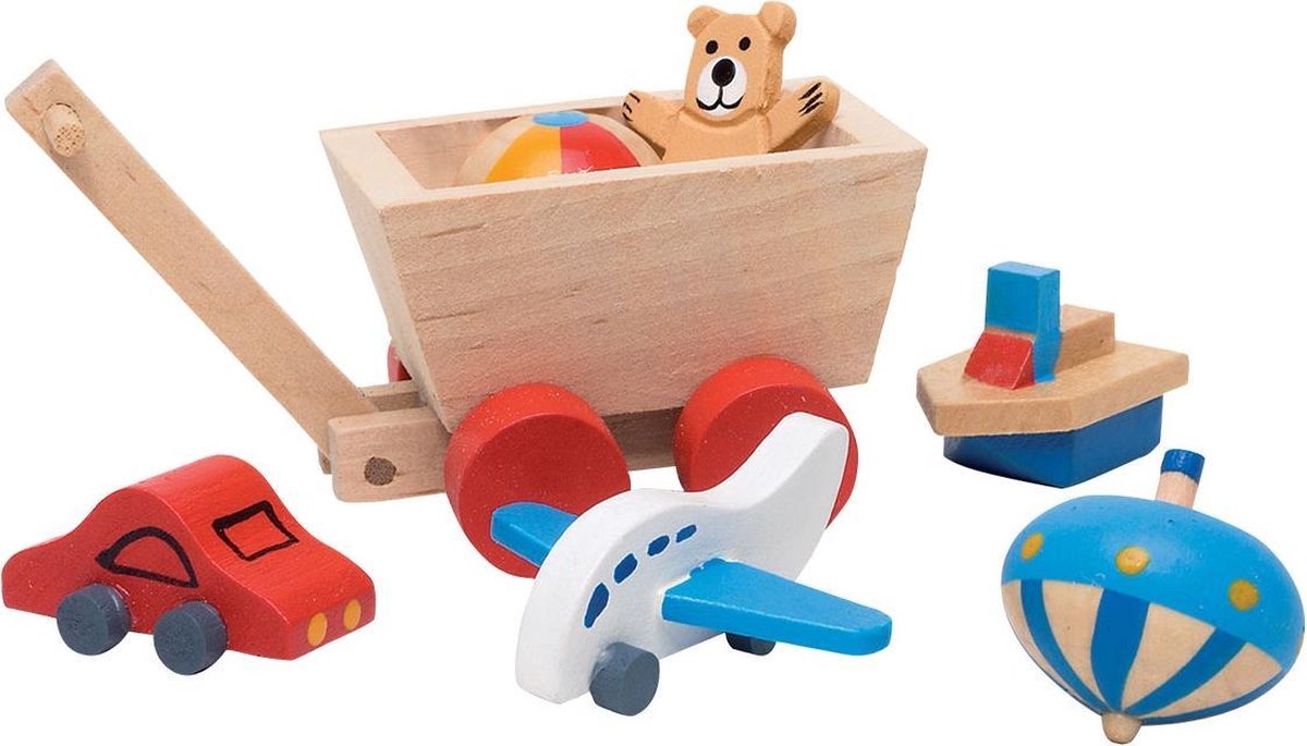 Goki Houten Poppenhuis Kinderkamer Accessoires 7 Delig
