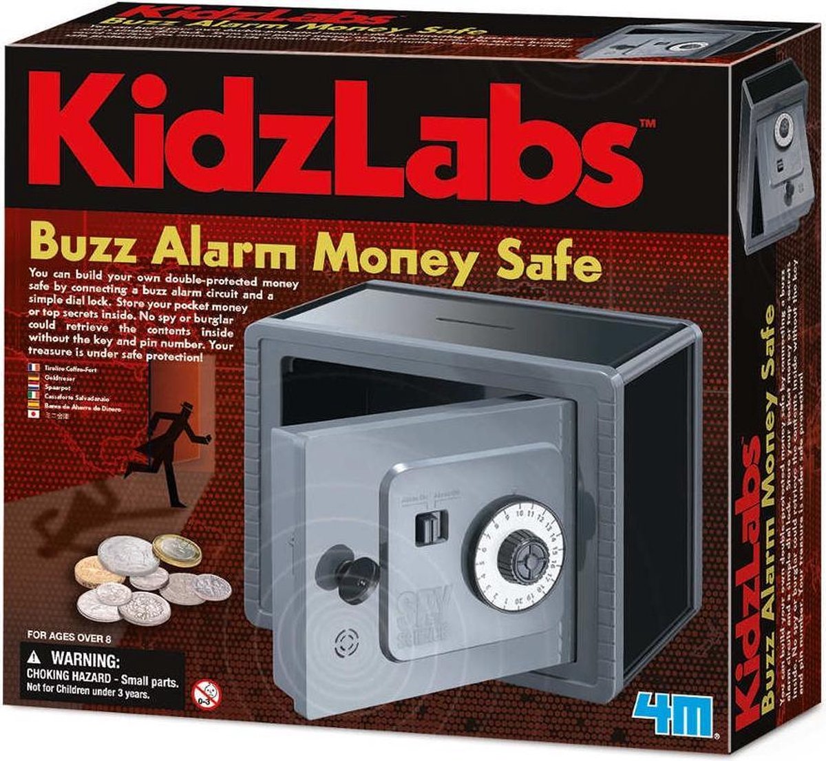 4M Kidzlabs Spy Science: Geldkluis Met Alarm - Grijs