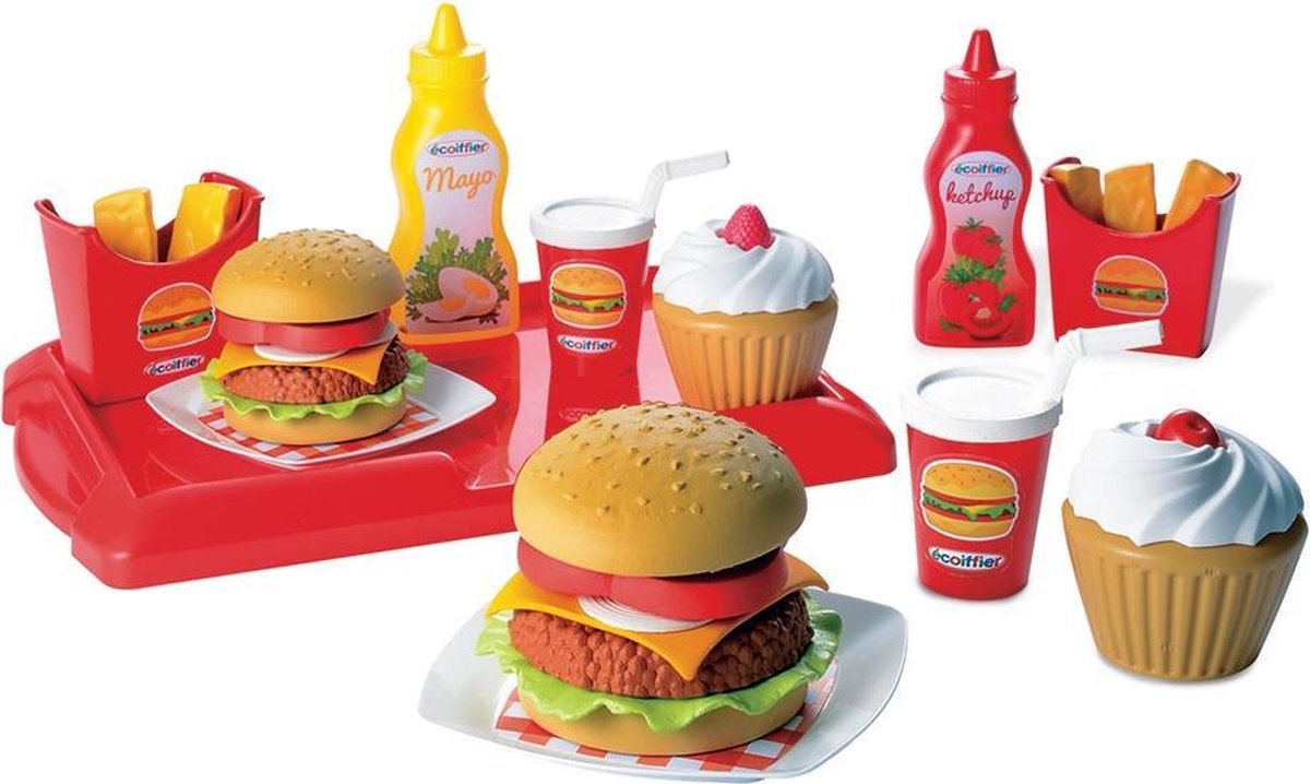 Ecoiffier écoiffier 100% Chef: hamburgerset 25 delig