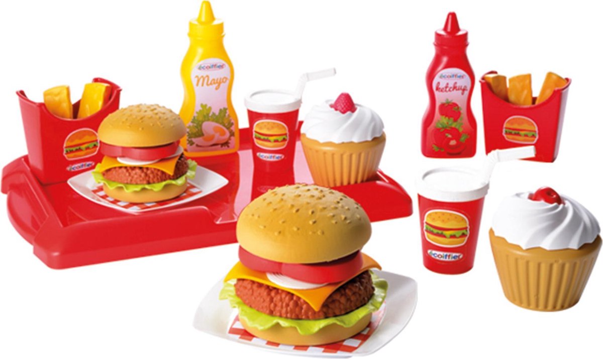 Ecoiffier écoiffier 100% Chef: hamburgerset 25 delig