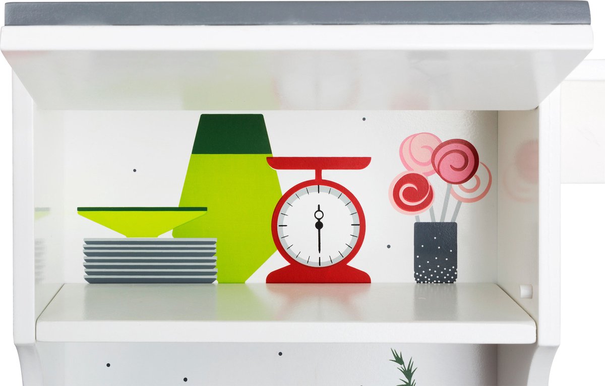 Small Foot houten kinderkeuken/grijs 45 x 22 x 42 cm - Wit