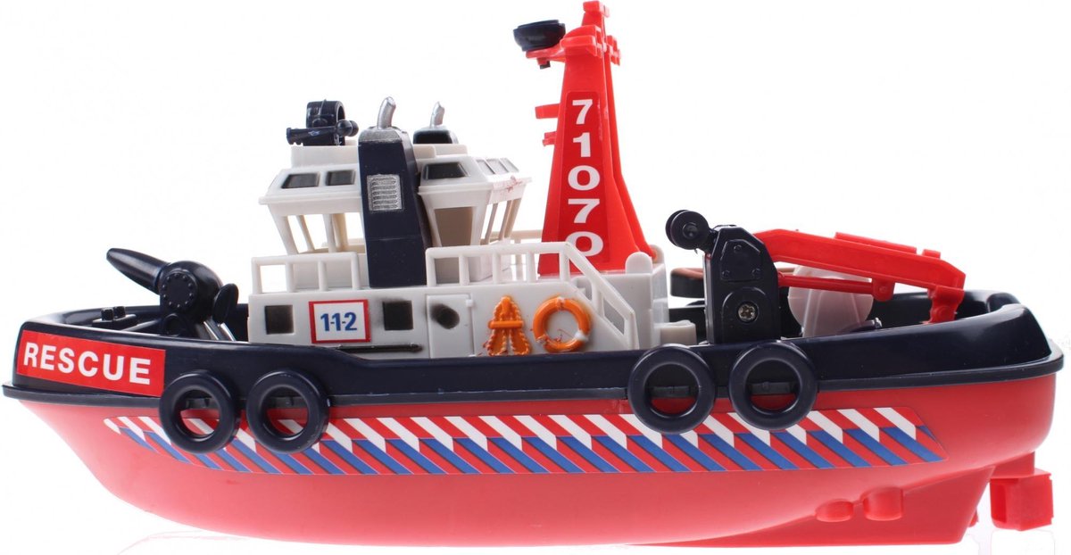 Johntoy reddingsboot Rescue 30 cm - Rood