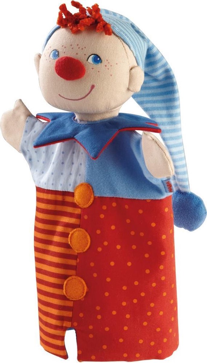 HABA handpop Jan Klaasen 25 cm/rood - Blauw