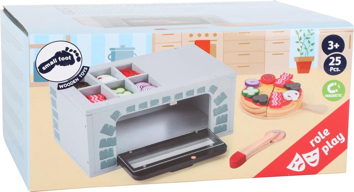Small Foot pizzaoven 25 delig 28 x 16 x 12 cm - Grijs