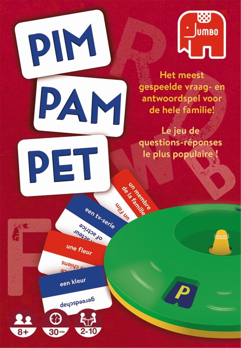 Jumbo Pim Pam Pet original 19 cm - Rood