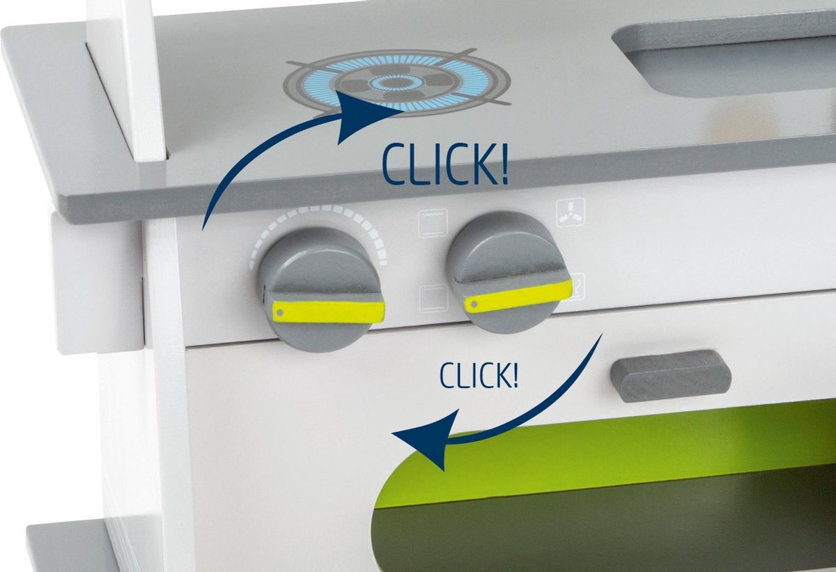 Small Foot houten kinderkeuken wit/grijs 36 x 17 x 37