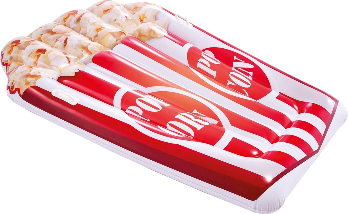 Intex luchtbed Popcornmat 178 x 124 cm/wit - Rood