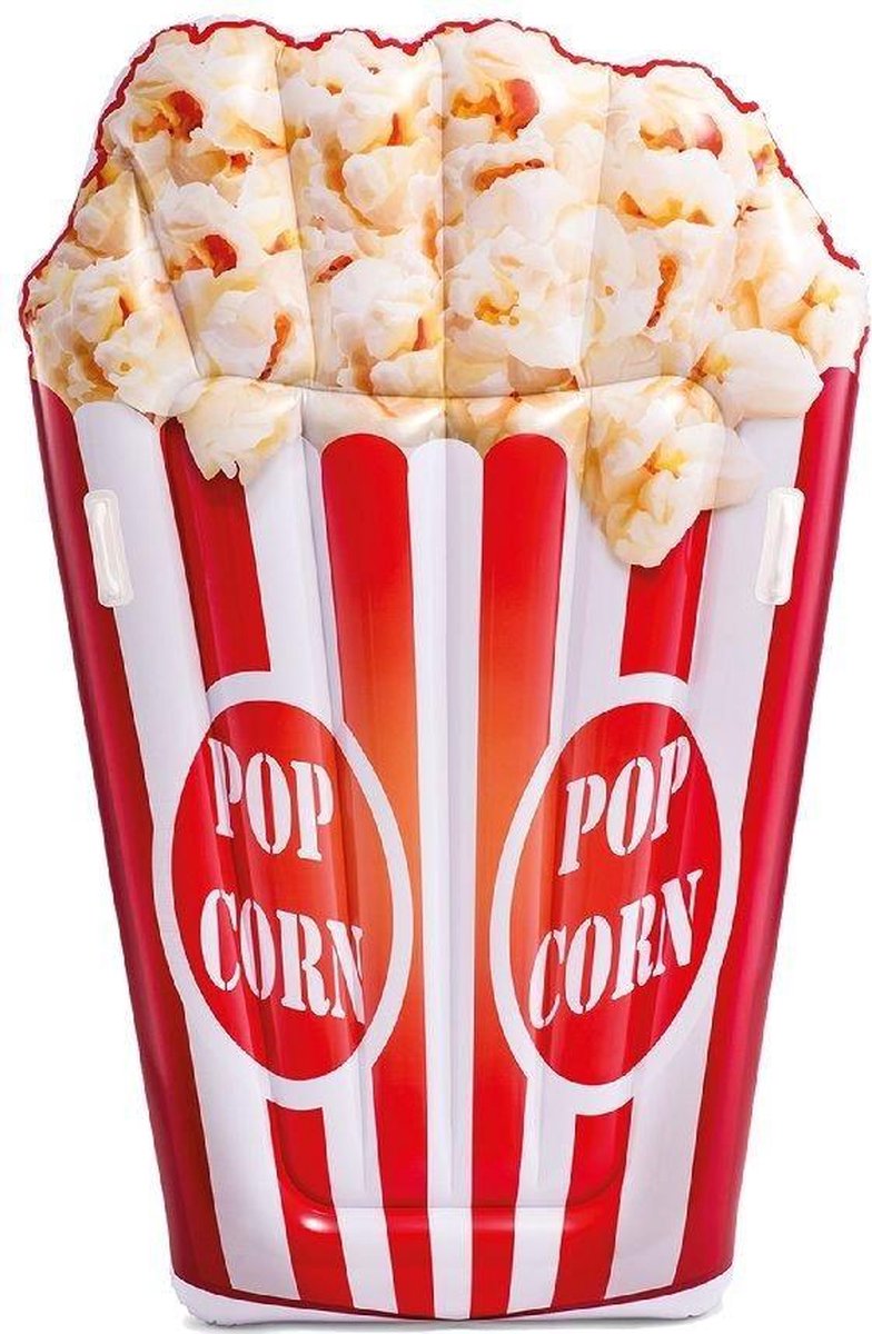 Intex luchtbed Popcornmat 178 x 124 cm/wit - Rood