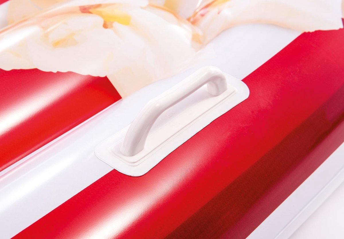 Intex luchtbed Popcornmat 178 x 124 cm/wit - Rood