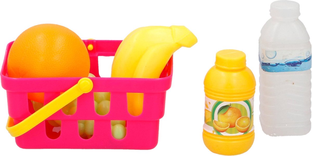 Eddy Toys speelgoedkassa met boodschappen 14 delig