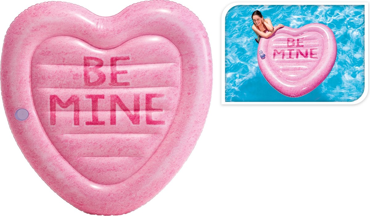 Feestbazaar Intex luchtbed Candy Heart Island 145 x 142 cm - Roze
