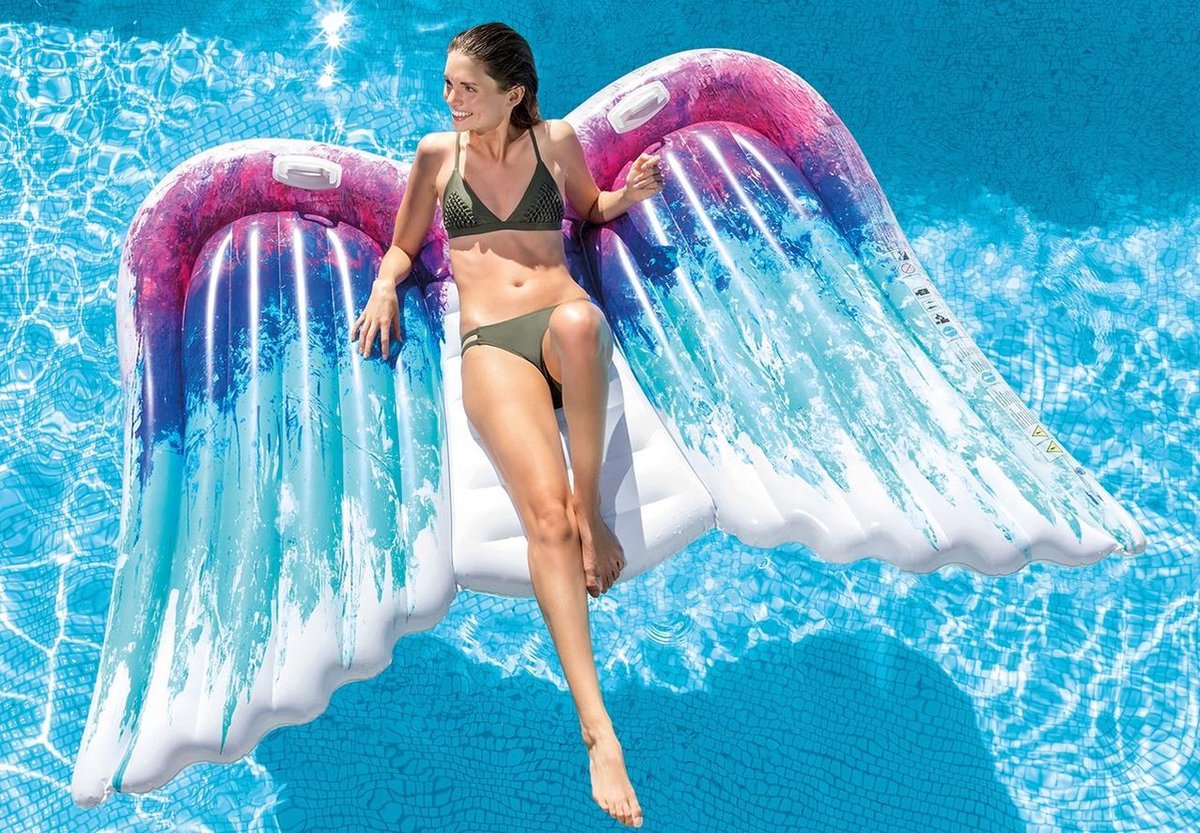 Intex luchtbed Angel Wings 251 x 106 cm multicolor