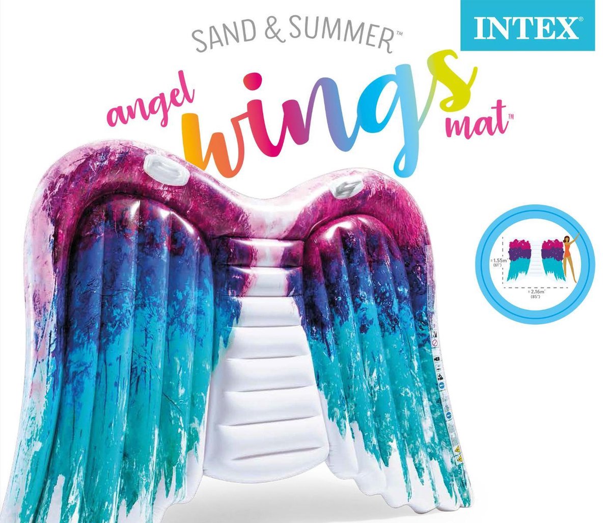 Intex luchtbed Angel Wings 251 x 106 cm multicolor
