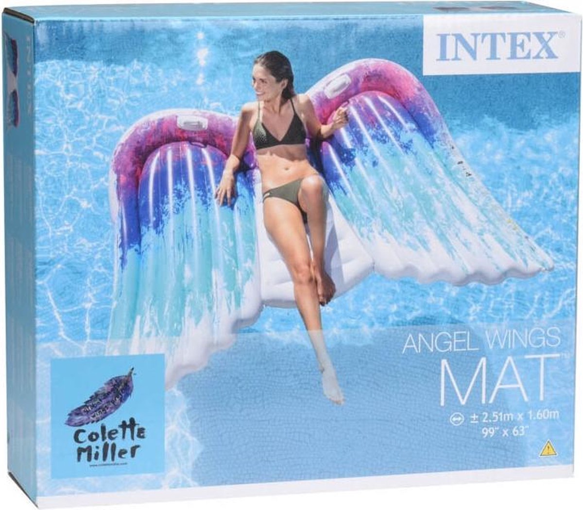 Intex luchtbed Angel Wings 251 x 106 cm multicolor