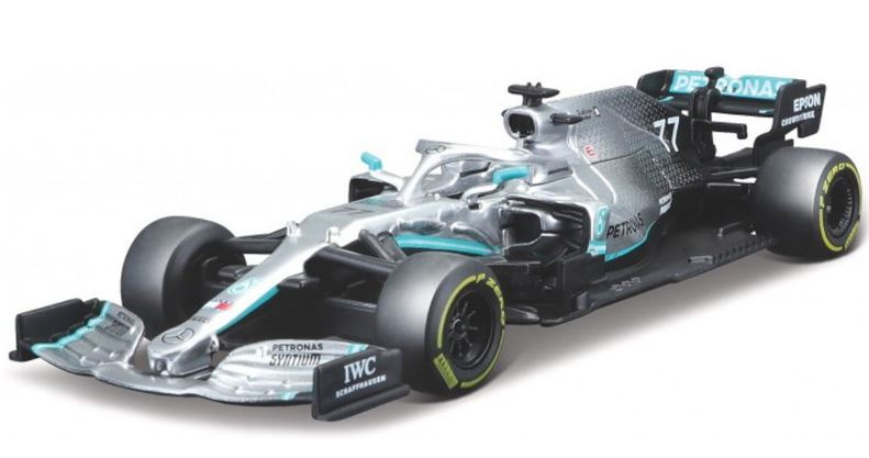 Bburago raceauto Valtteri Bottas junior 1:43 zilver/zwart/ - Blauw