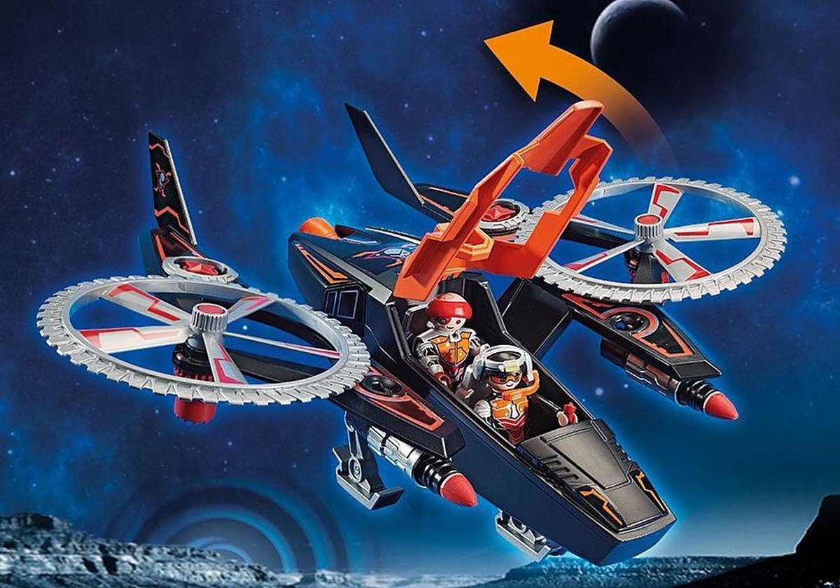 Playmobil Galaxy Police Piratenhelikopter 74 delig (70023)