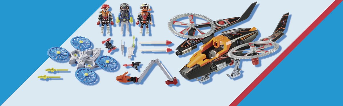 Playmobil Galaxy Police Piratenhelikopter 74 delig (70023)