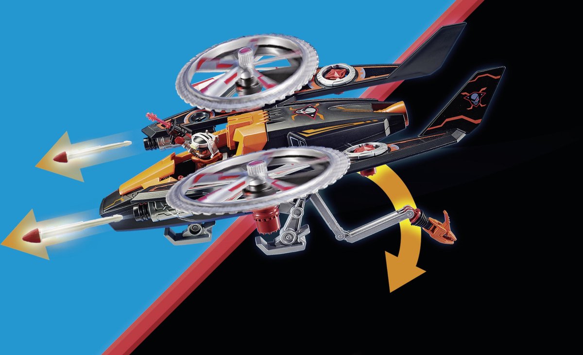 Playmobil Galaxy Police Piratenhelikopter 74 delig (70023)