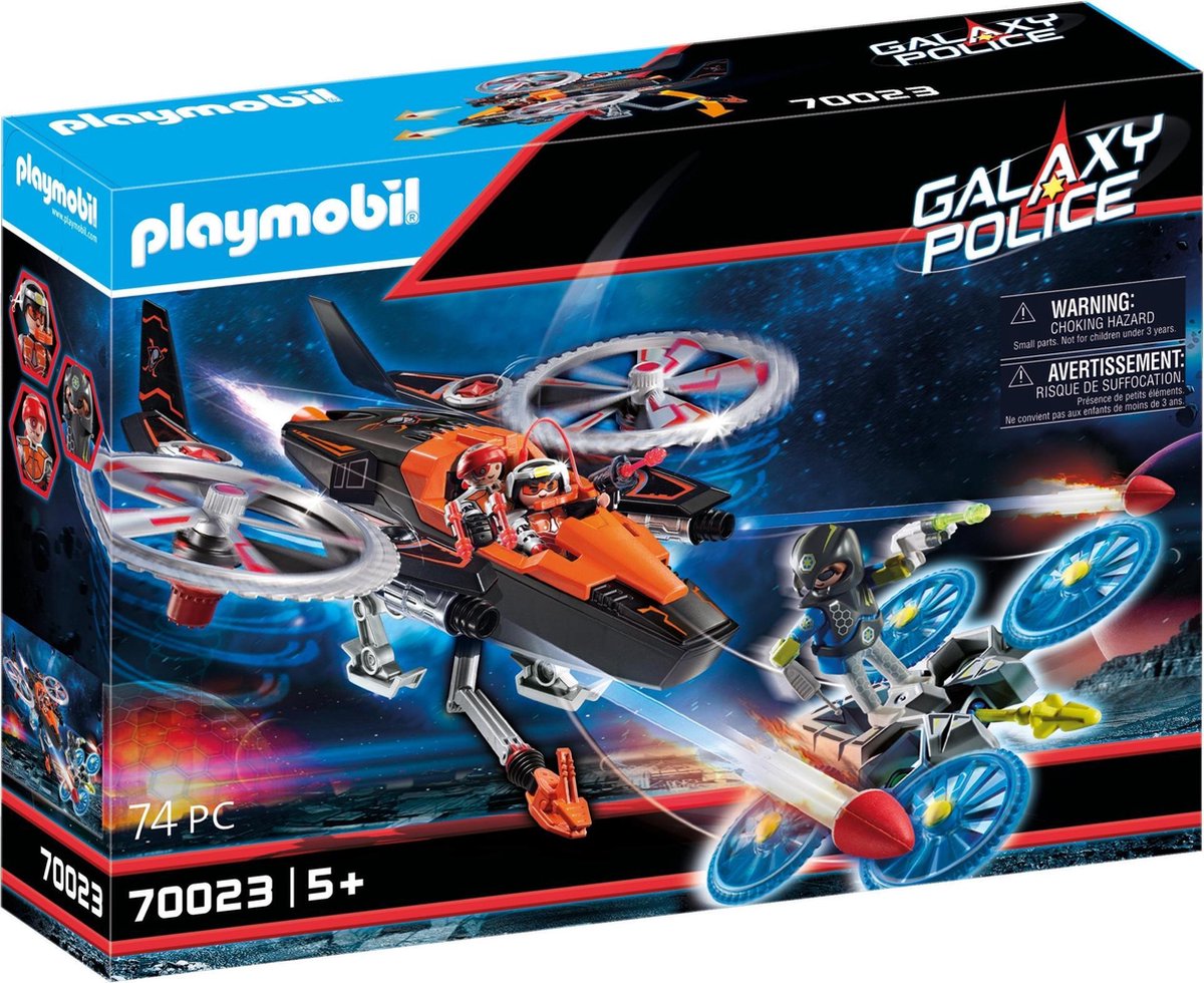Playmobil Galaxy Police Piratenhelikopter 74 delig (70023)