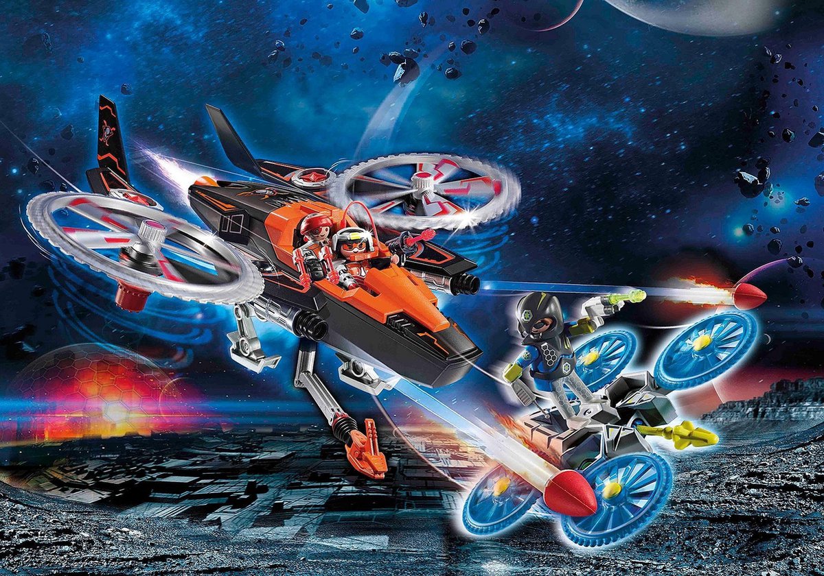 Playmobil Galaxy Police Piratenhelikopter 74 delig (70023)