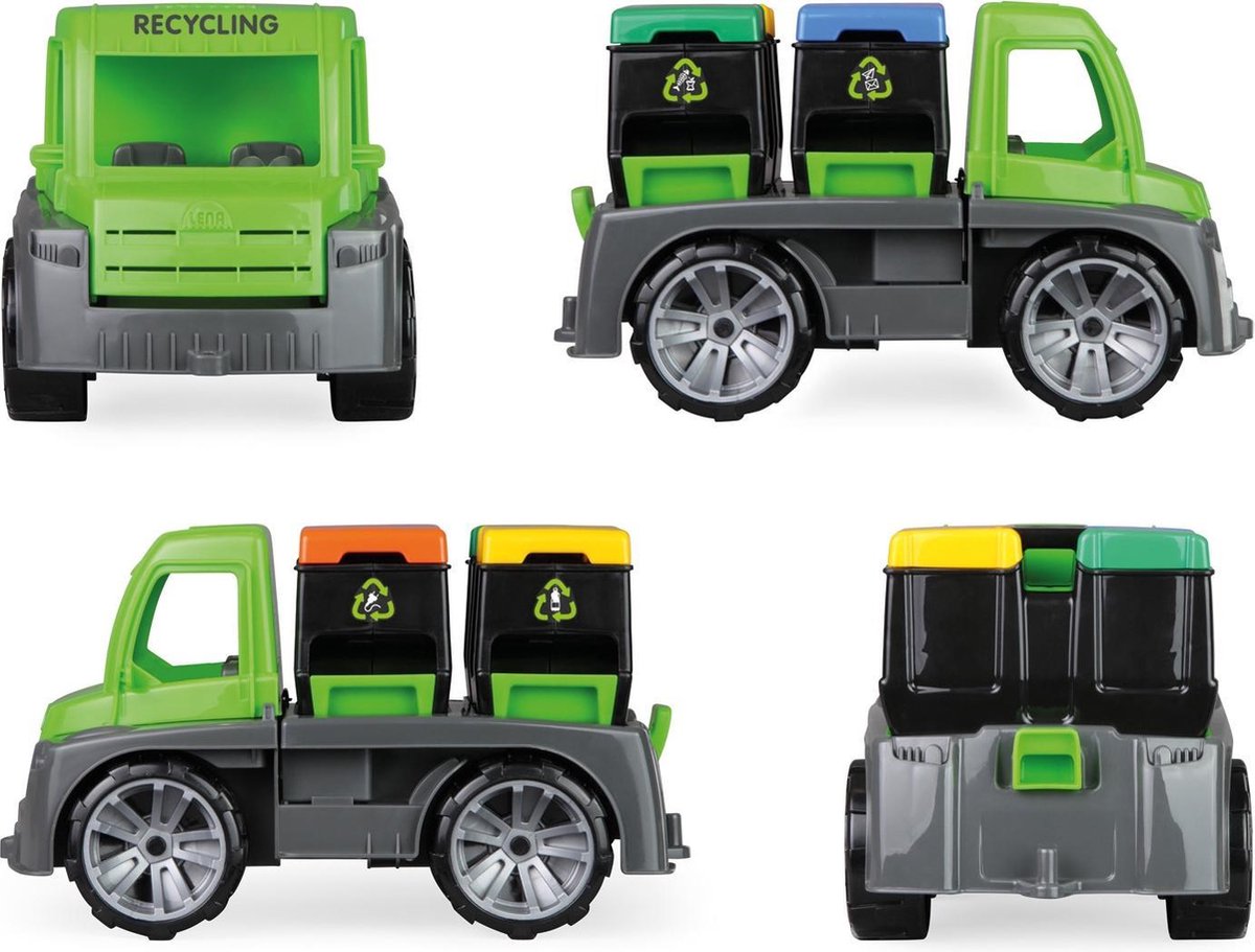 Lena vuilniswagen Truxx jongens 28 x 16 cm groen/ 2 delig - Grijs