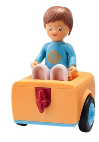 Toddys speelgoedauto tussenstuk Adam Addy 6,8 cm 2 delig - Geel