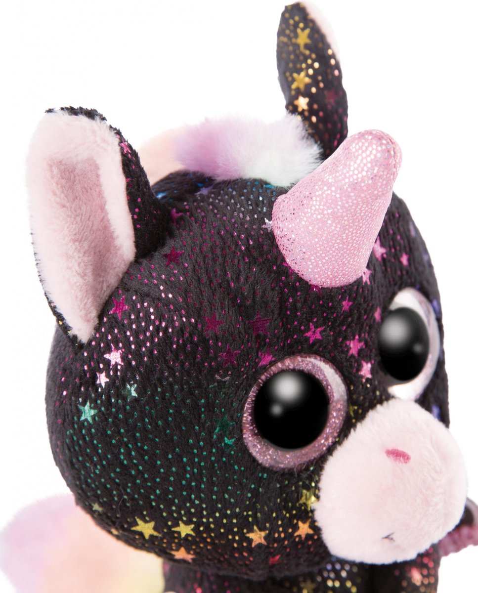 Nici knuffel Glubschis unicorn junior 15 cm pluche - Zwart