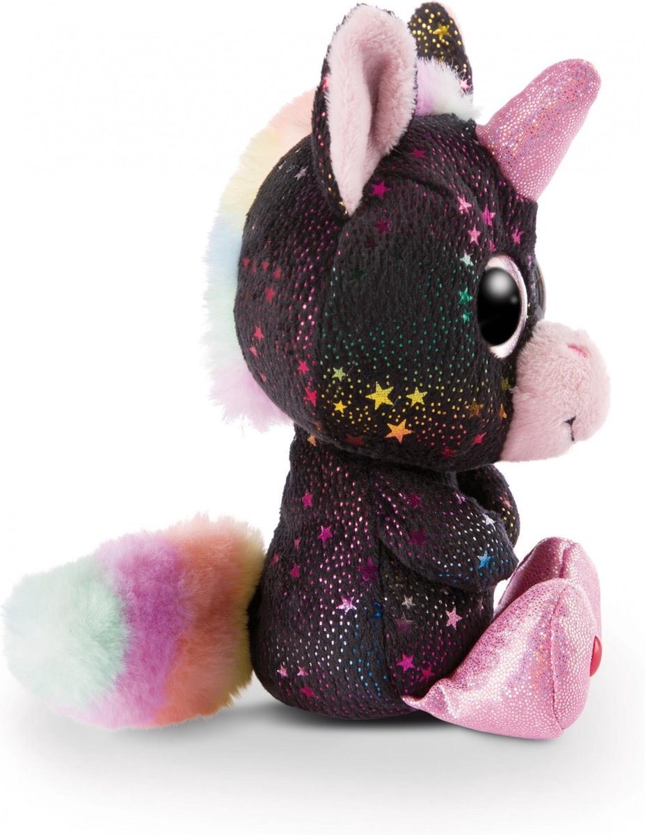 Nici knuffel Glubschis unicorn junior 15 cm pluche - Zwart