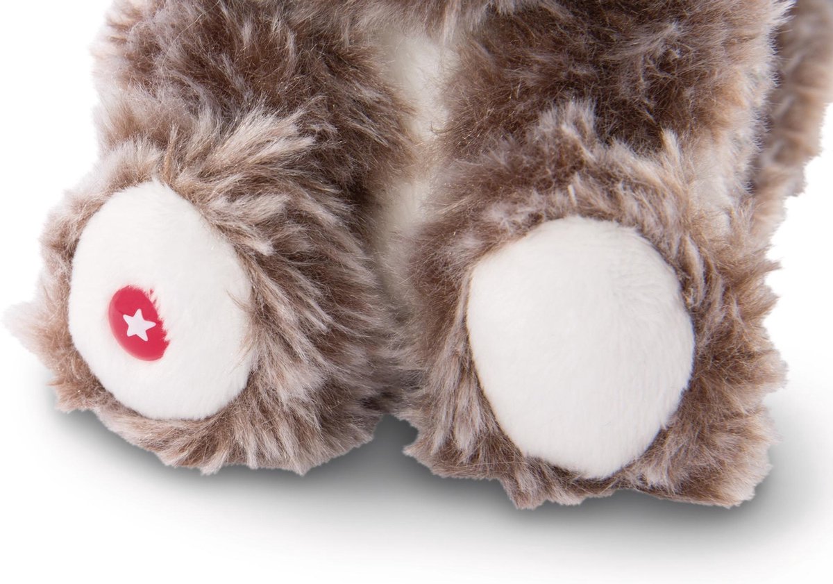 Nici knuffel Glubschis wasbeer junior 15 cm pluche/wit - Grijs