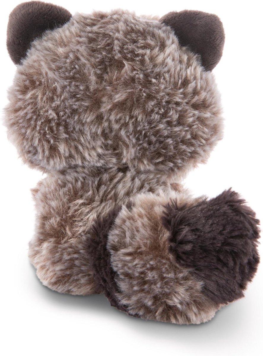 Nici knuffel Glubschis wasbeer junior 15 cm pluche/wit - Grijs