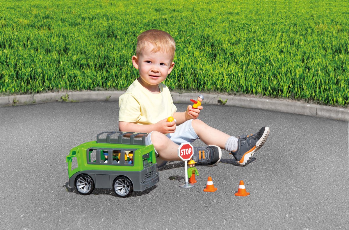 Lena tourbus Truxx junior 28 x 16 cm grijs/ 3 delig - Groen