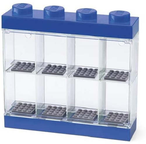 Lego vitrine 8 mini figuren 18 x 19 cm polypropeen blauw