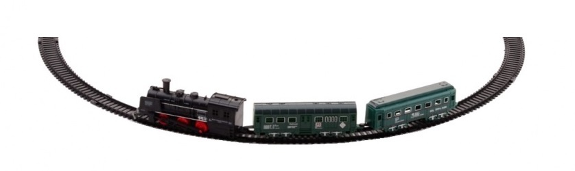 Johntoy treinrails met klassieke stoomtrein 13 delig - Zwart