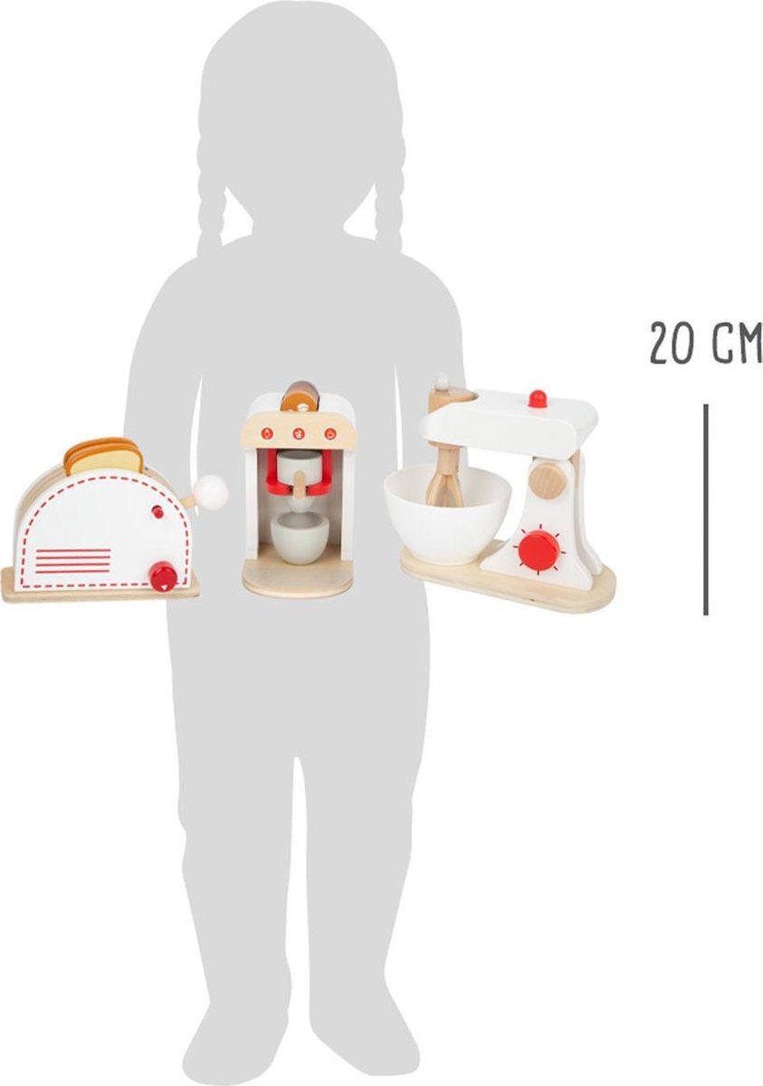 Small Foot keukenapparatuur junior hout wit//naturel 8 delig - Rood
