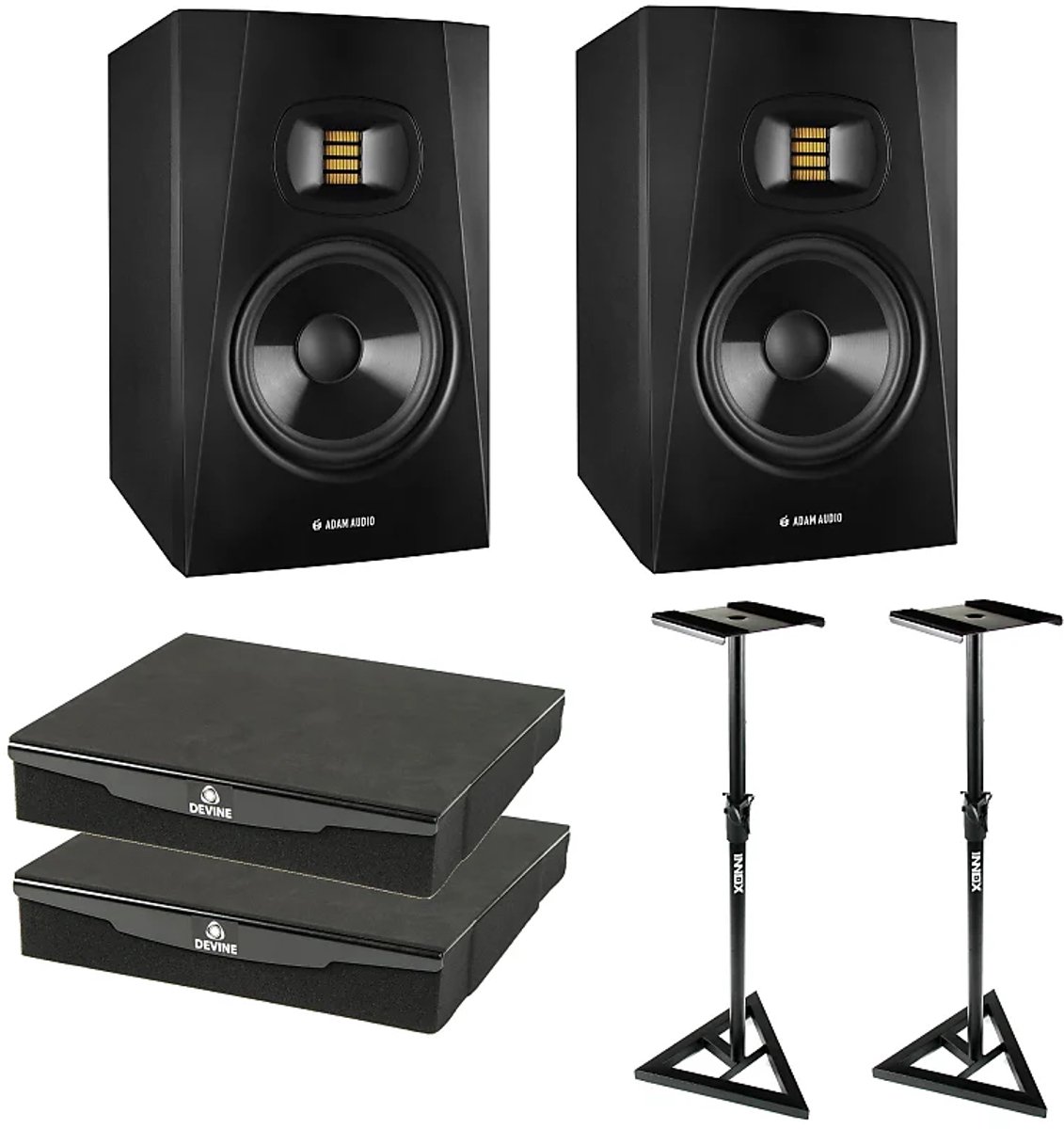 Adam T7V studio monitor set + statieven + MON Pads