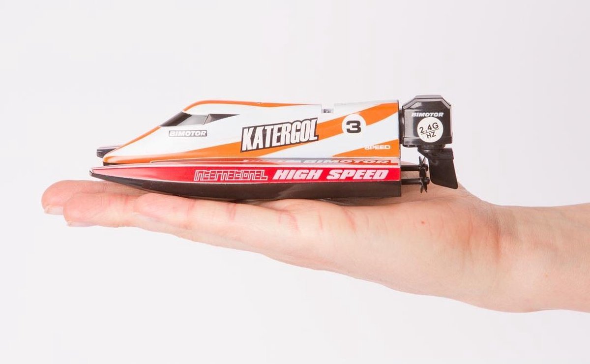 Invento raceboot mini 14 x 5 x 3,5 cm junior 4 delig - Rood
