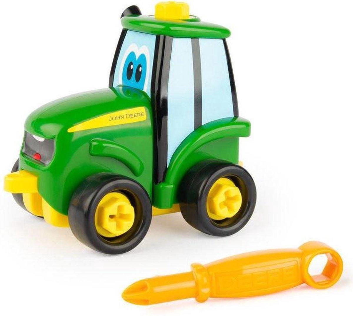 Tomy tractor Buddy Johnny junior 12 cm/geel 8 delig - Groen