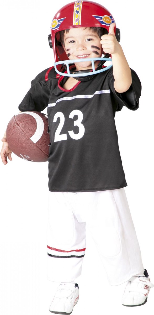 Fiestas Guirca verkleedpak quarterback jongens zwart mt 7 9 jaar