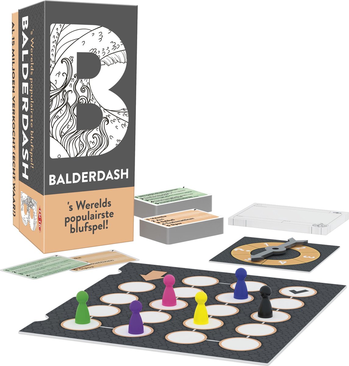 Tactic bordspel Balderdash karton bruin/zwart 5 delig