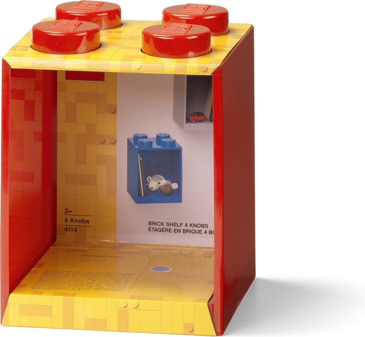 Lego wandschap 4 noppen Iconic 16,1 x 21,2 cm polypropyleen - Rood