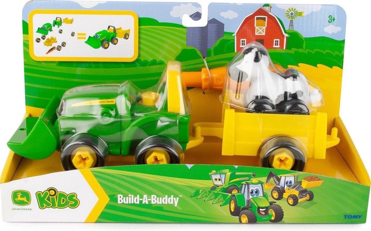 Tomy tractor Buddy Bonnie junior 15 cm/geel 11 delig - Groen